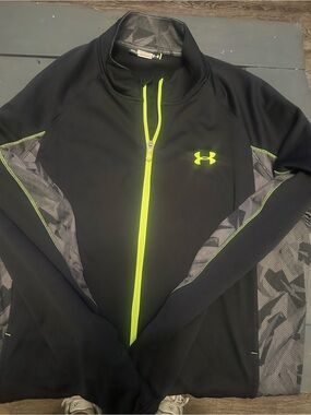 Under Armour Black Performance Jacket with Neon Yellow Trim